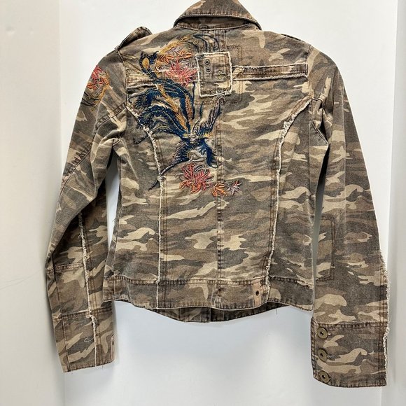 Passport Women's Distressed Embroidered Military Replica Jacket Size Small - Picture 2 of 13